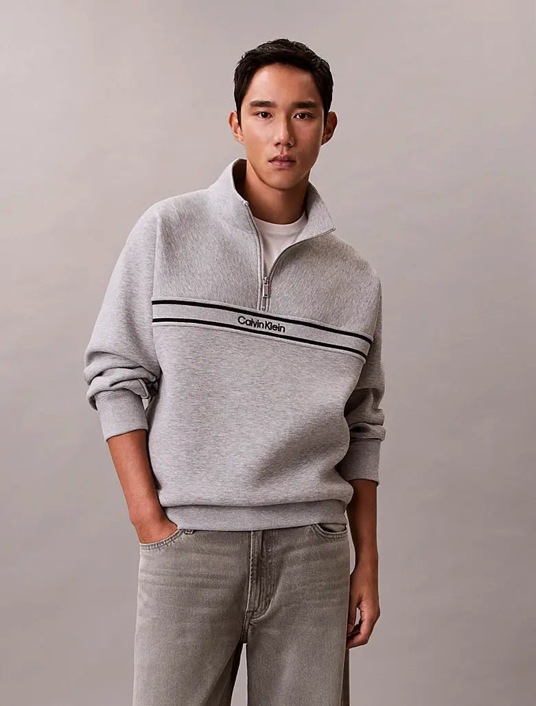 Sweat relaxed partiellement zippé en spacer Calvin Klein