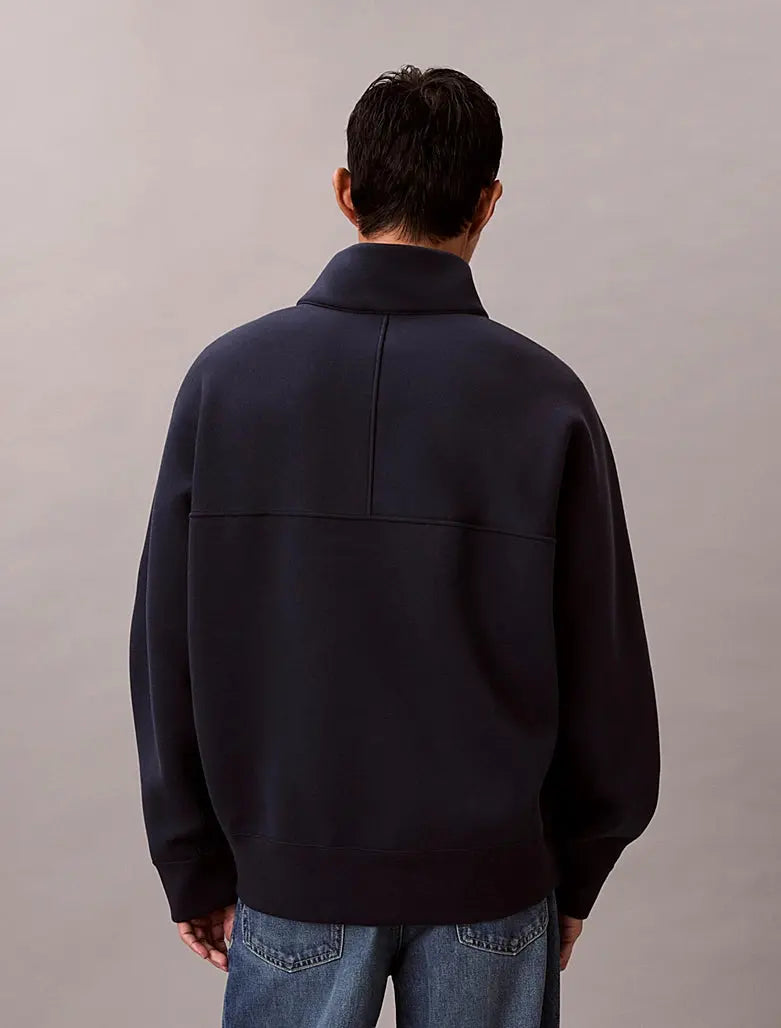 Sweat relaxed partiellement zippé en spacer Calvin Klein