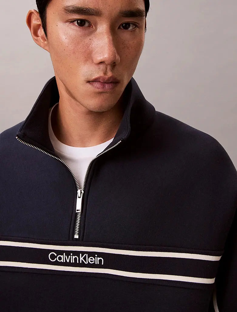 Sweat relaxed partiellement zippé en spacer Calvin Klein