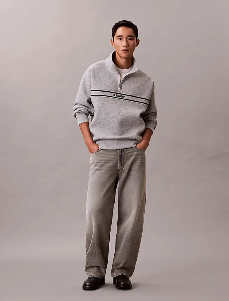 Sweat relaxed partiellement zippé en spacer Calvin Klein