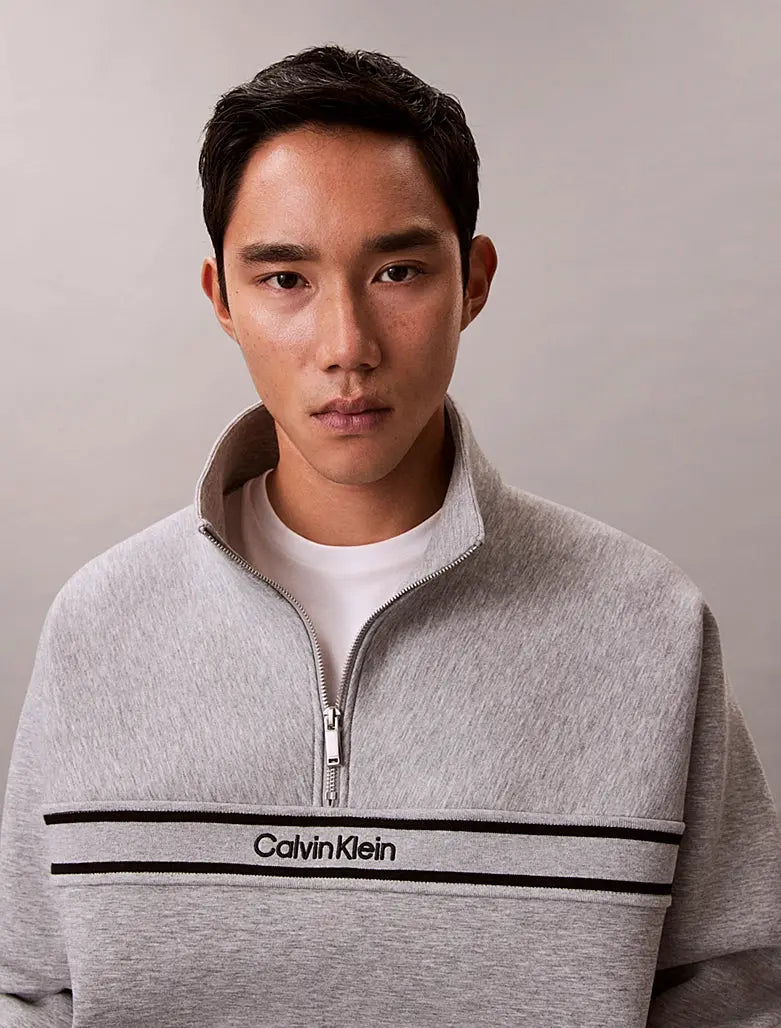 Sweat relaxed partiellement zippé en spacer Calvin Klein