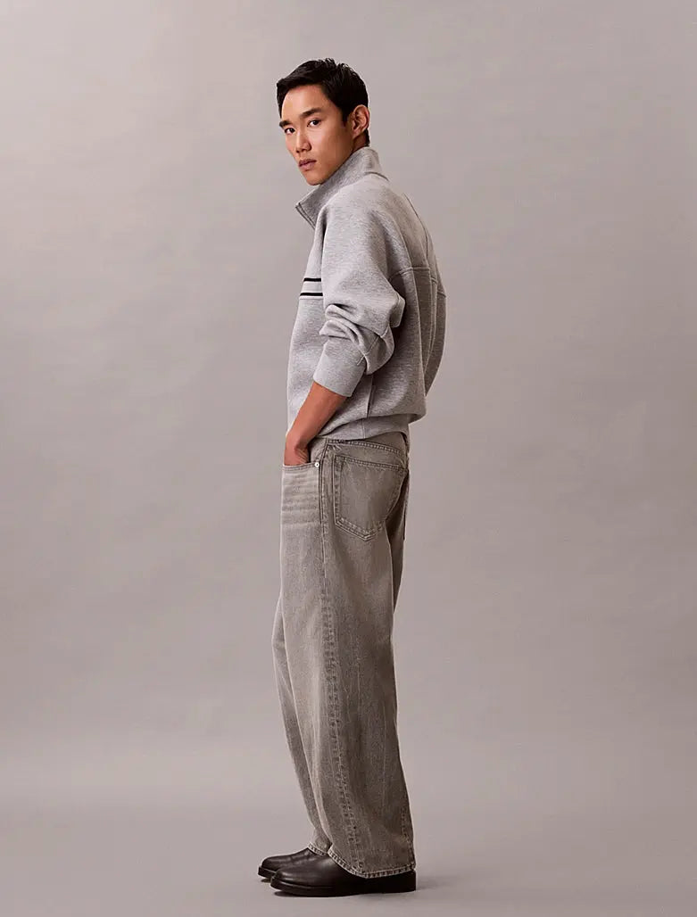 Sweat relaxed partiellement zippé en spacer Calvin Klein