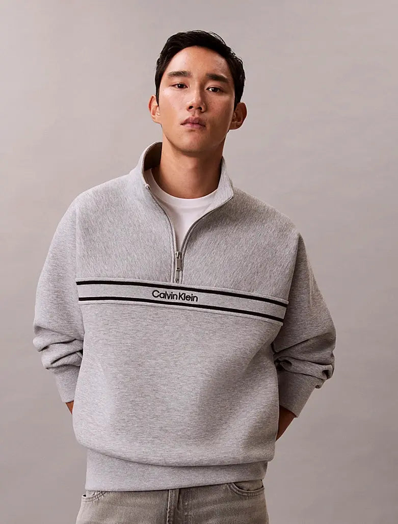 Sweat relaxed partiellement zippé en spacer Calvin Klein