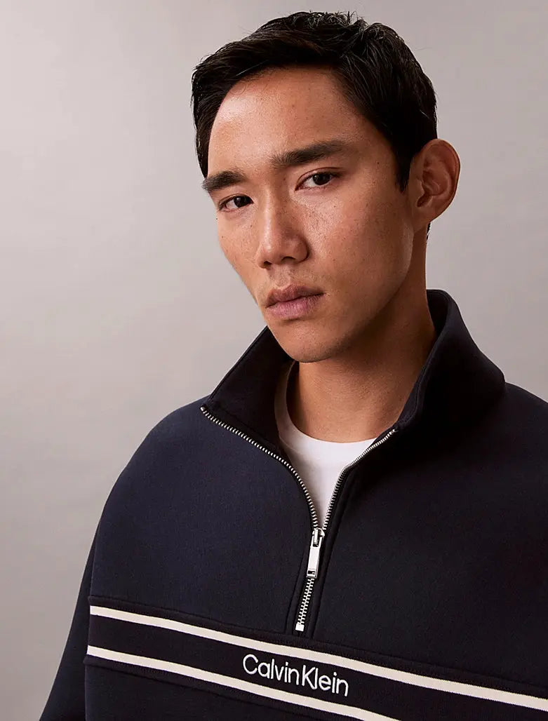 Sweat relaxed partiellement zippé en spacer Calvin Klein