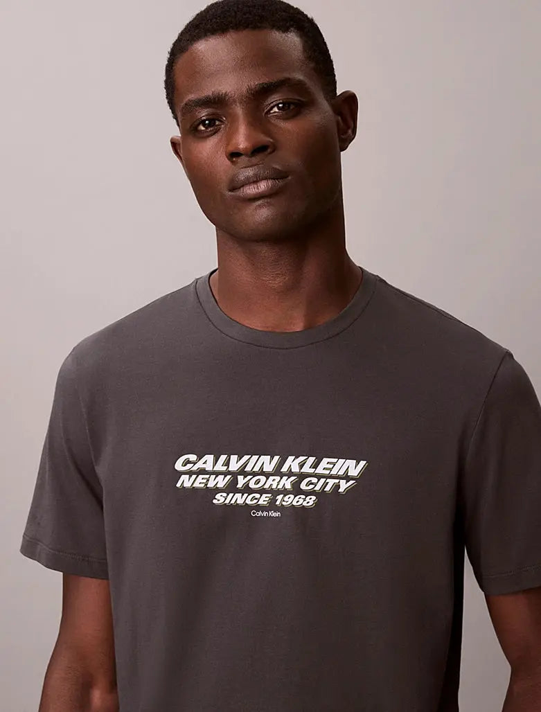 T-shirt Calvin Klein regular logo CK New York City 1968 en coton Calvin Klein