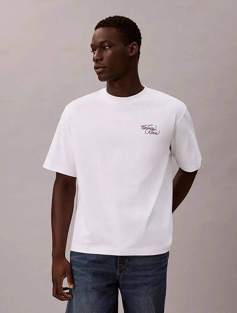 T-shirt Calvin Klein Studio relaxed logo brodé en coton Calvin Klein
