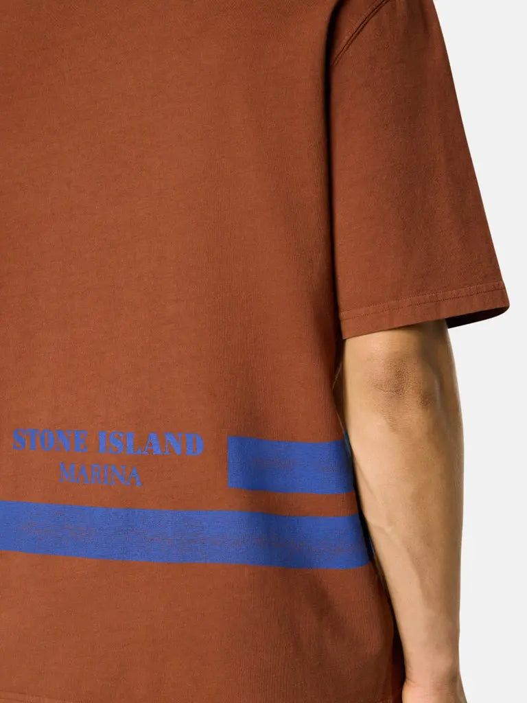 T-shirt oversize à manches courtes avec bandes imprimées - CALVERO