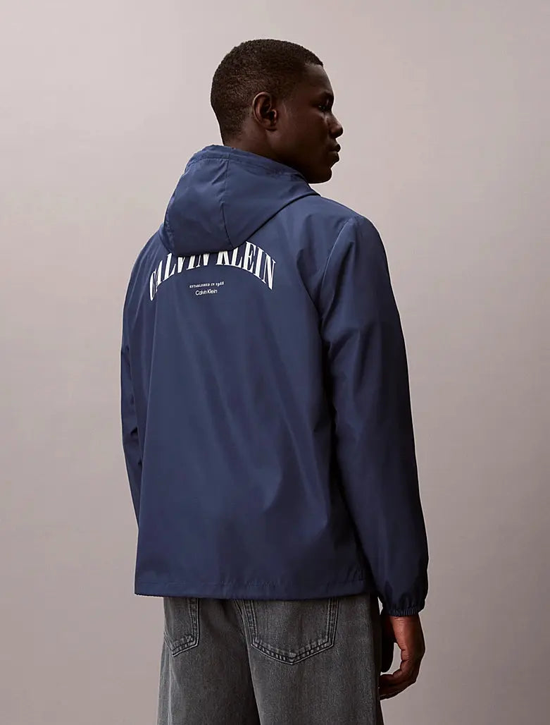 Veste coach à capuche avec logo graphique Calvin Klein