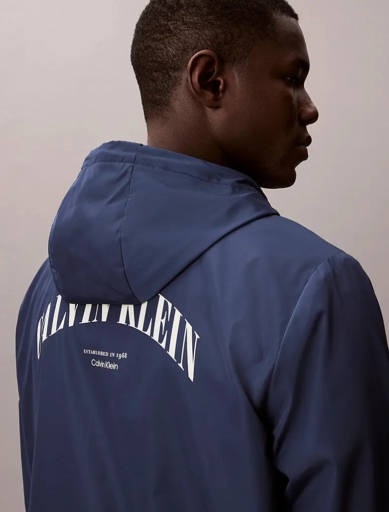 Veste coach à capuche avec logo graphique Calvin Klein