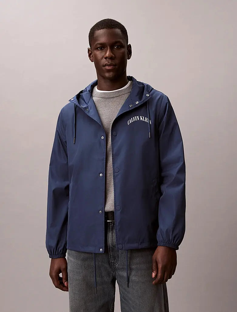 Veste coach à capuche avec logo graphique Calvin Klein