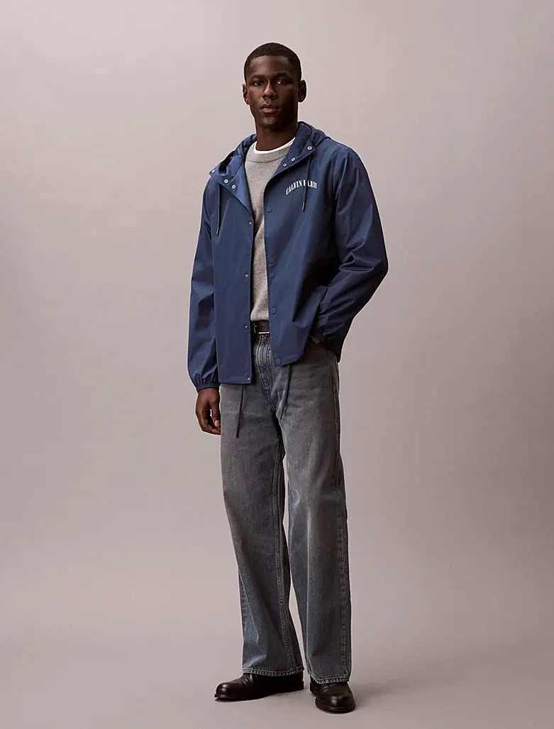 Veste coach à capuche avec logo graphique Calvin Klein
