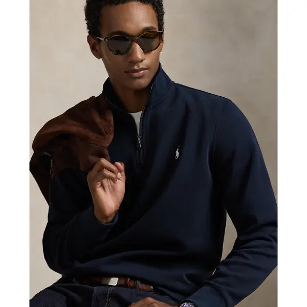 Pull quart de zip en maille double - CALVERO
