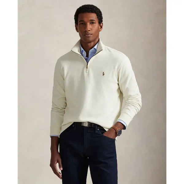 Pull quart de zip en maille double - CALVERO