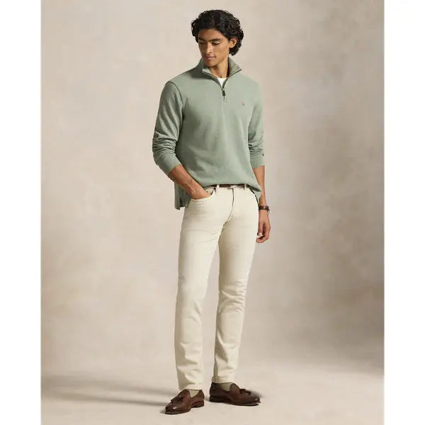 Pull quart de zip en maille double - CALVERO