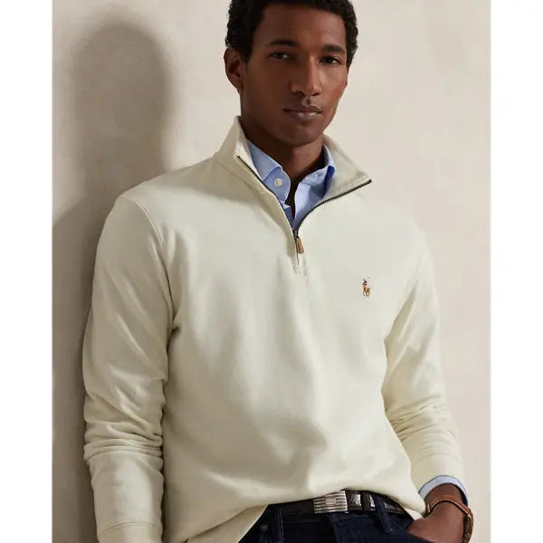 Pull quart de zip en maille double - CALVERO